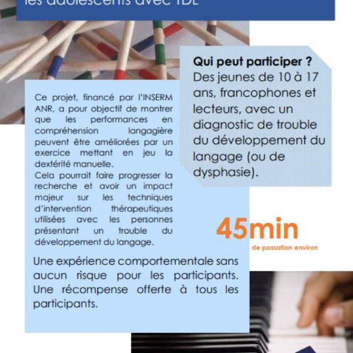 Participez à la recherche ! Si vous avez entre 10 et 17 ans et habitez vers Lyon !