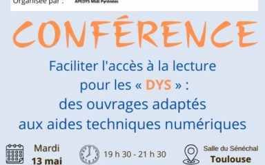 Conférence mardi 13 mai Toulouse accessible en visio